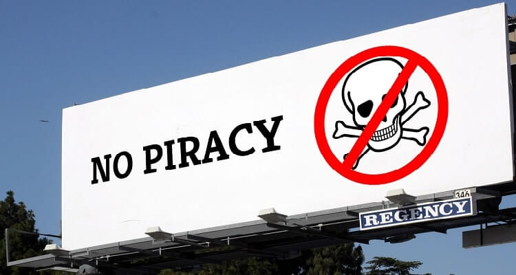 no piracy billboard Descrier