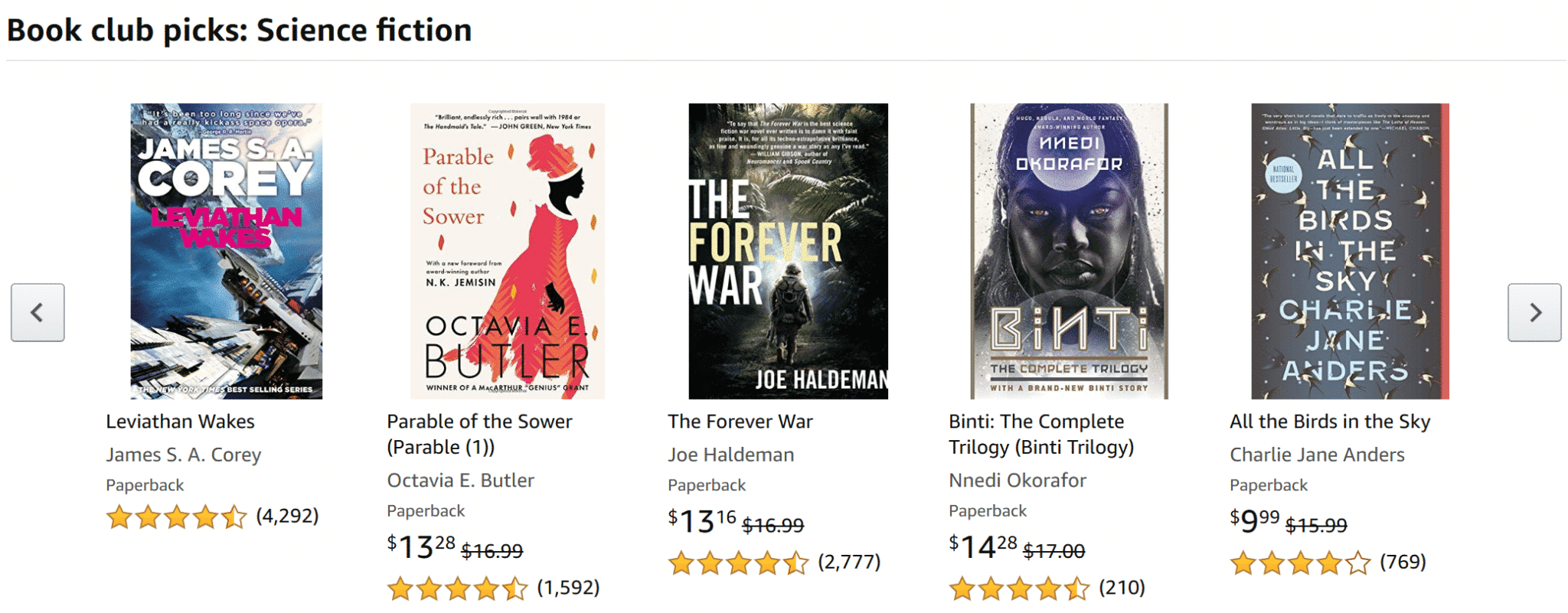 Screenshot 2020 09 12 Amazon com Book club picks Science fiction Books