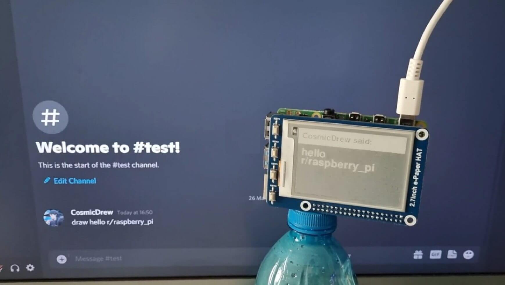 raspberry pi e ink discord project