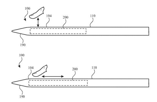 apple pencil with touch sensitive layer