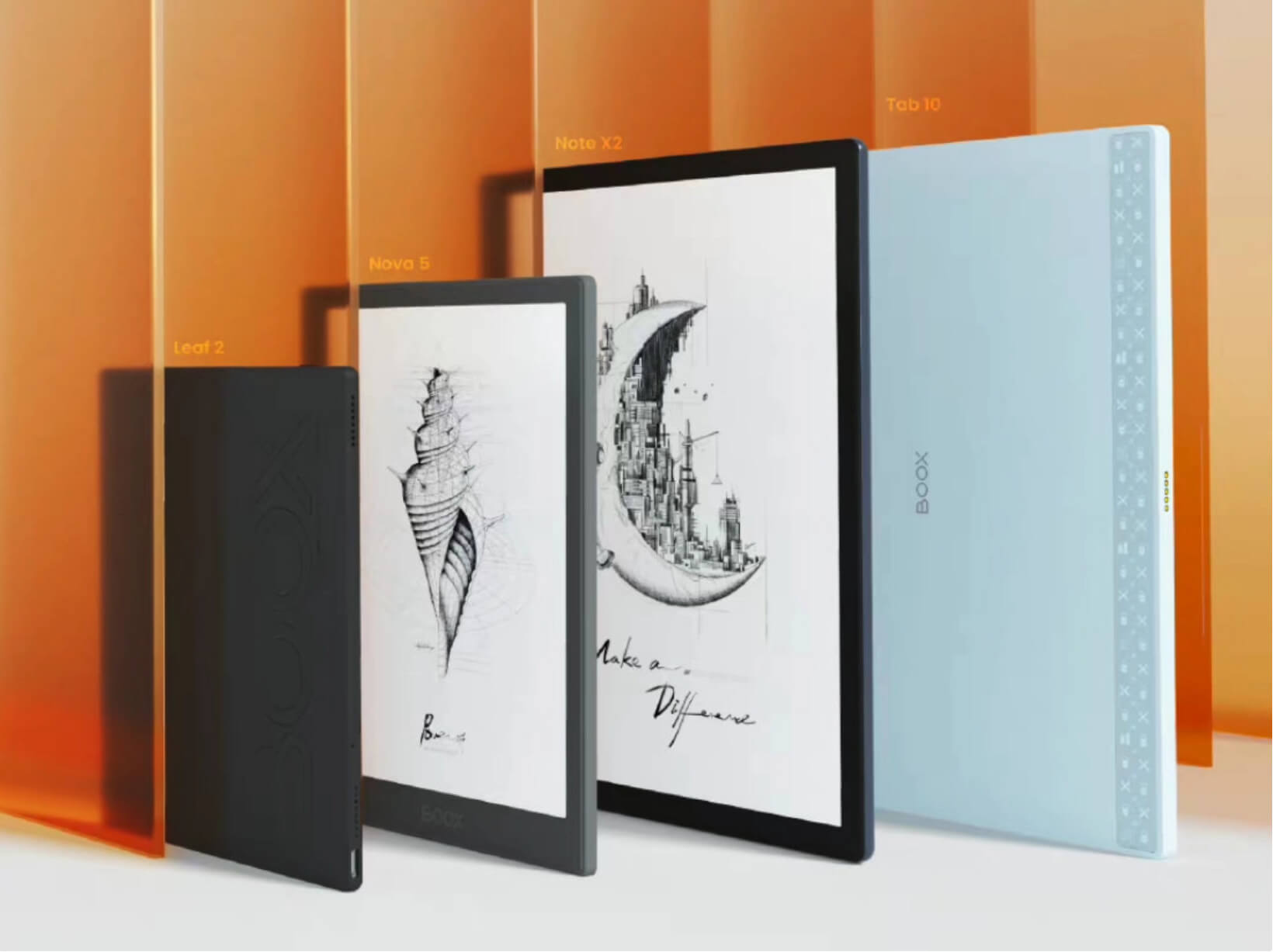 onyx boox launches the leaf2 nova5 note X2 and tab10 e Ink devices