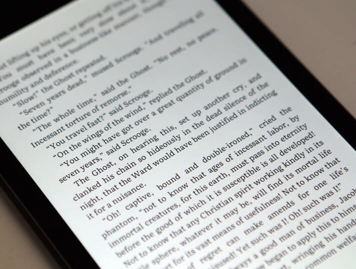 reading on a kindle