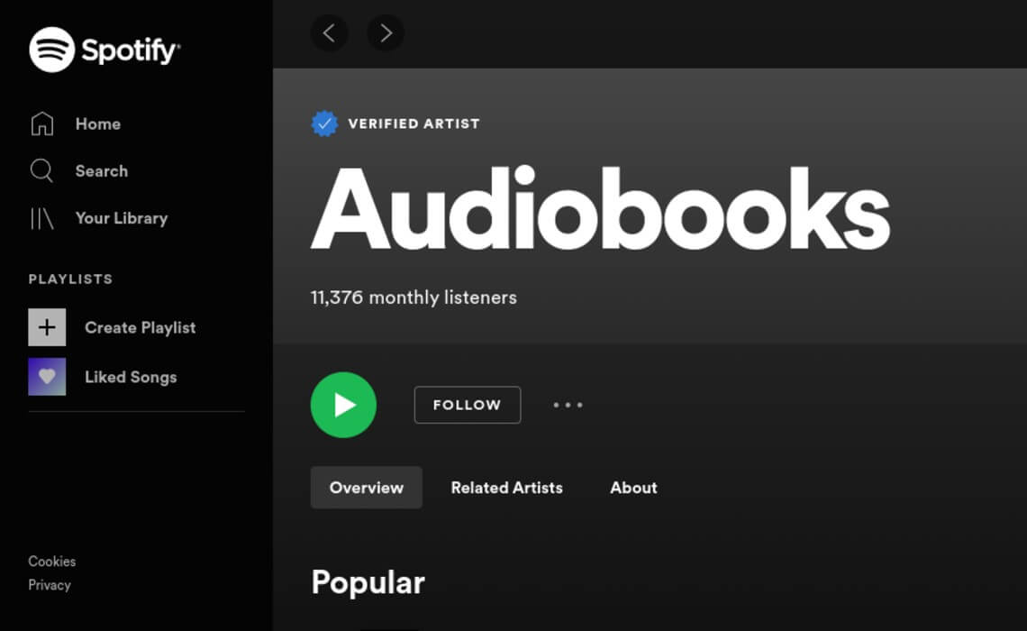 spotify audiobooks