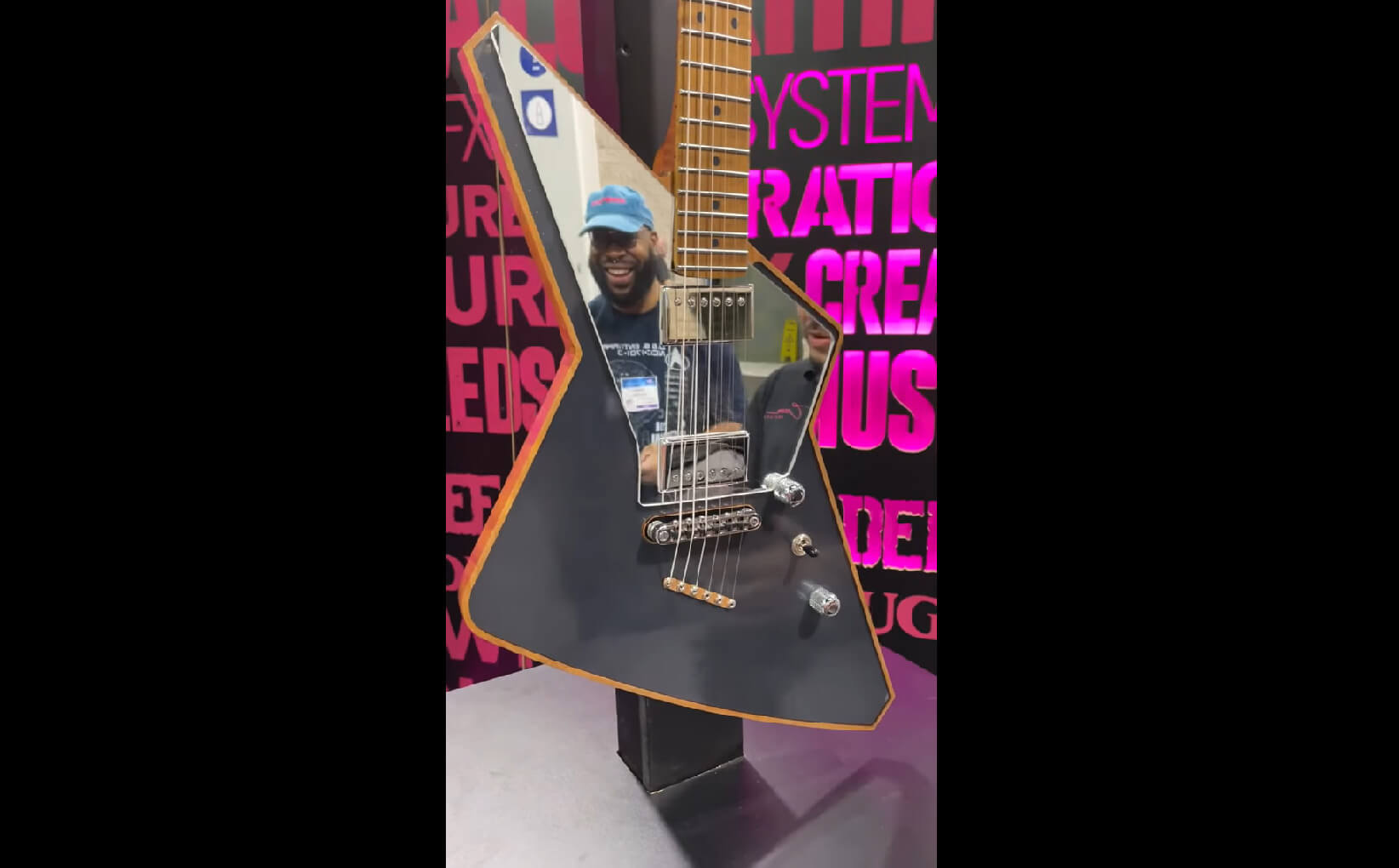 guitar with color changing e paper display