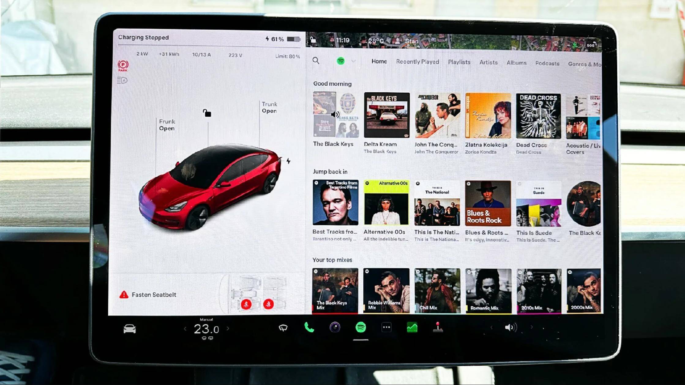 spotify app for tesla updated