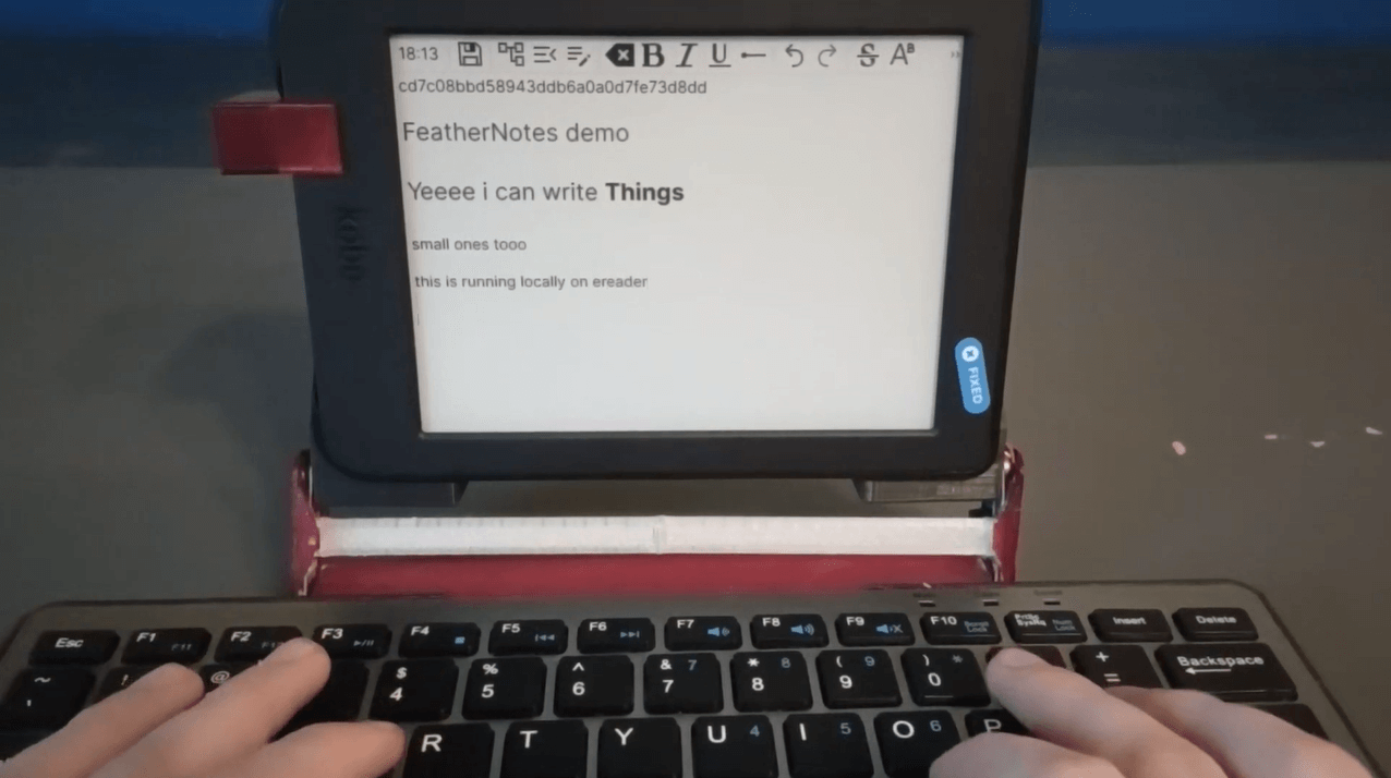 e ink typewriter kobo nia
