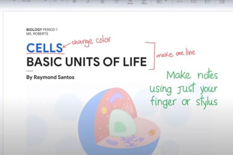 Google Docs handwritten notes