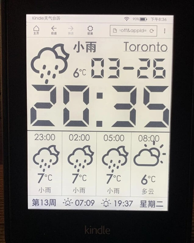 make your kindle a weather station and a clock