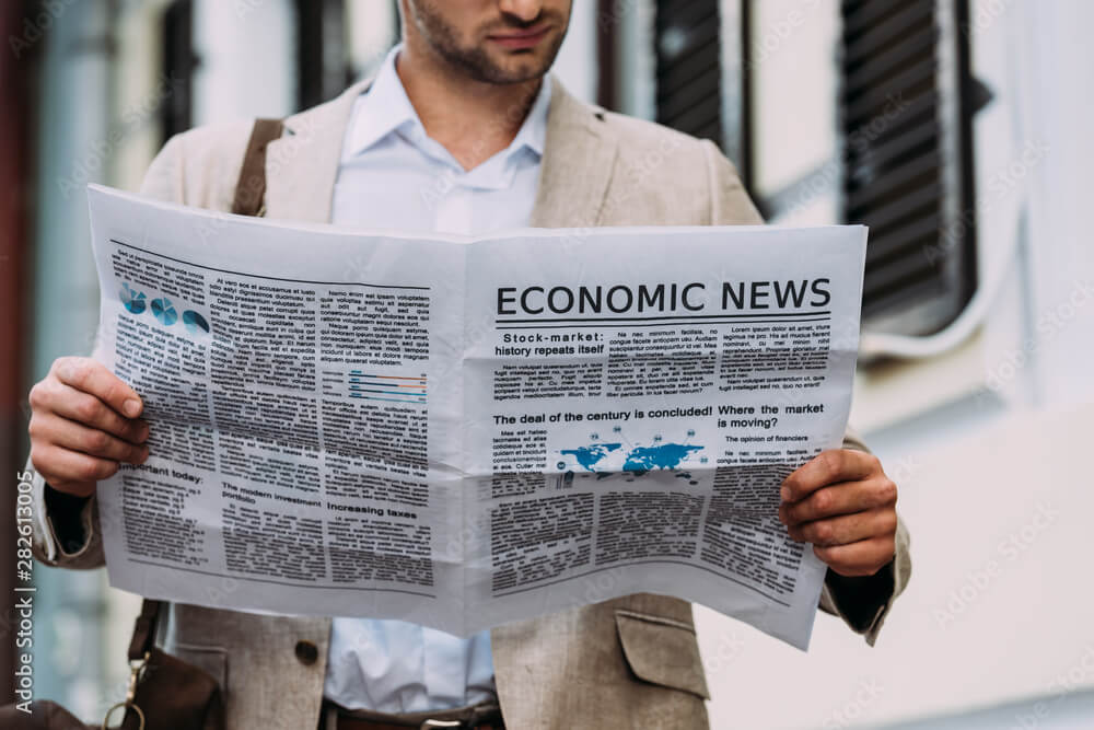 reading newspaper