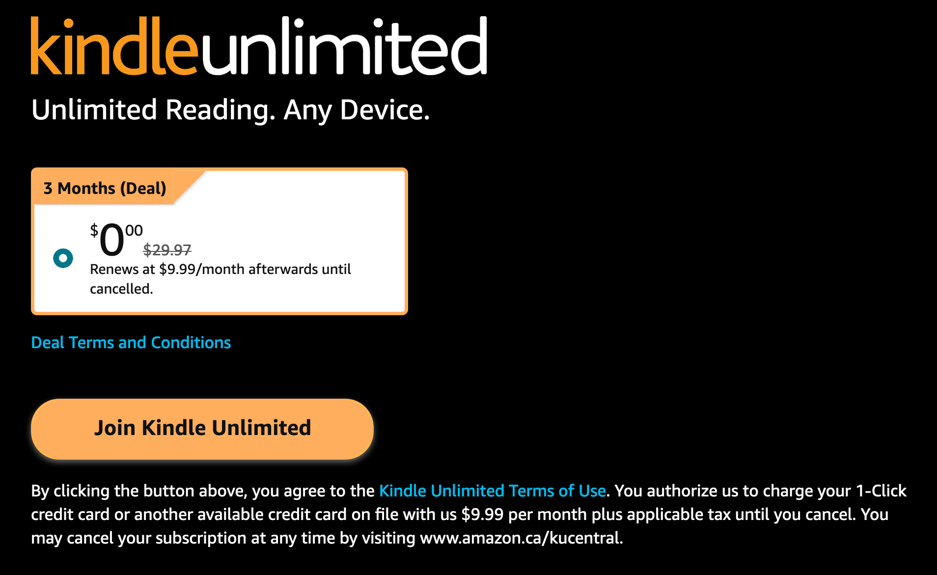 Screenshot 2024 06 26 at 07 58 43 Sign up to Kindle Unlimited for a Free Trial
