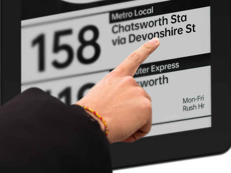 seekink e paper bus stop sign