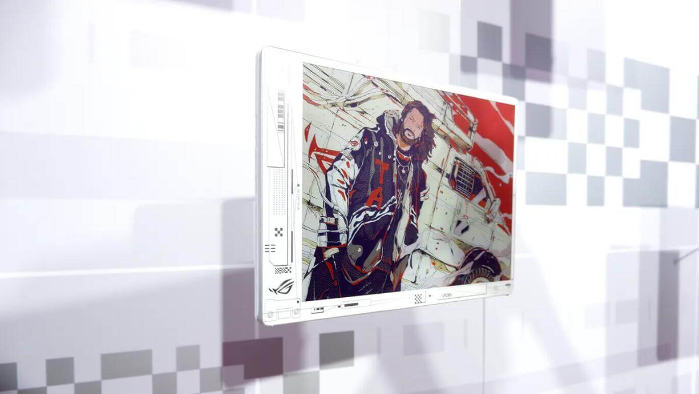 asus laptop concept with color e ink display